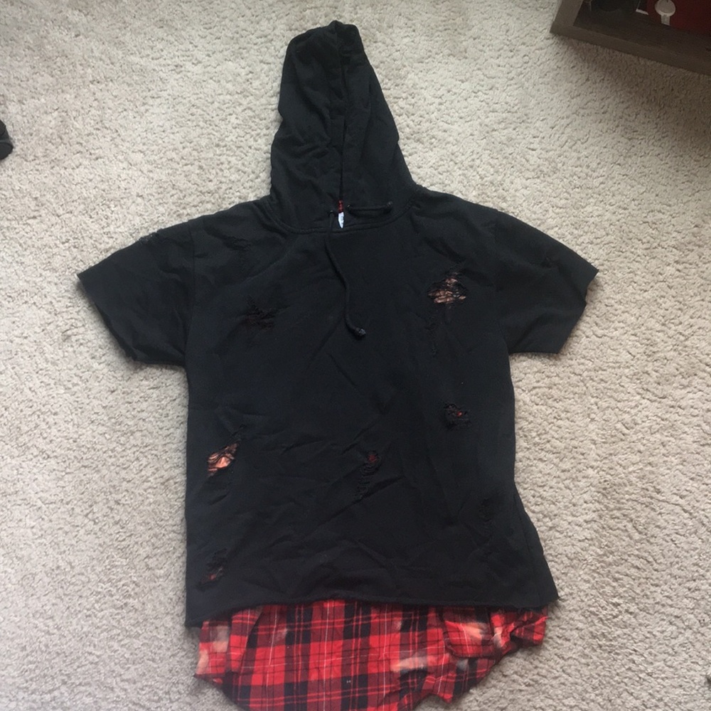 Black Hooded Tee